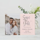 Traditionelle kalligraphische Foto Hochzeit Save The Date (Stehend Vorderseite)