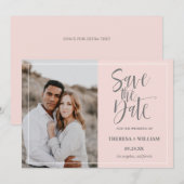 Traditionelle kalligraphische Foto Hochzeit Save The Date (Vorne/Hinten)