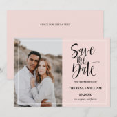 Traditionelle kalligraphische Foto Hochzeit Save The Date (Vorne/Hinten)