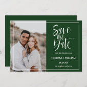 Traditionelle kalligraphische Foto Hochzeit Save The Date (Vorne/Hinten)
