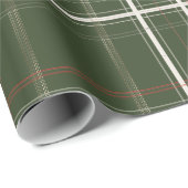 Traditionelle Karierte gemütliche Hütte Gold Grün Geschenkpapier (Rolleneckpunkt)