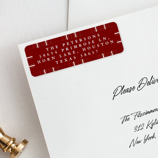 Traditionelle Karierte gemütliche Hütte Tief rote