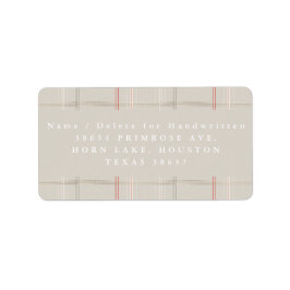 Traditionelle Karierte, gemütliche Kabine Beige Go Adressaufkleber