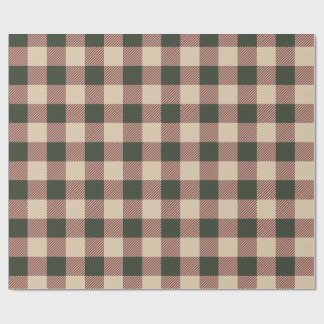 Traditionelle karierte grüne rote und beige Verpac Geschenkpapier