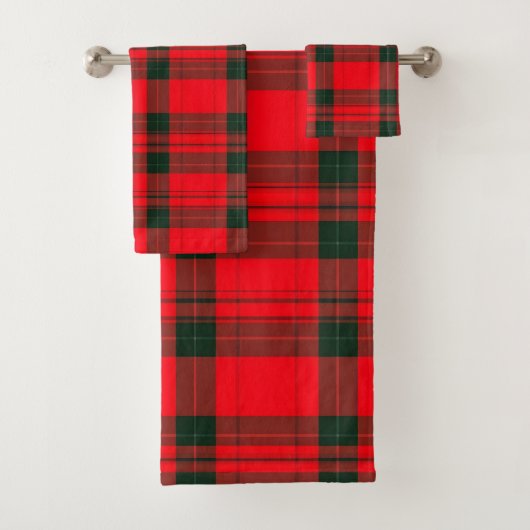 Traditionelle Karierte Tartan Populäre Rote Sammlu Badhandtuch Set (Insitu)