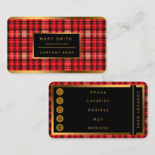 Traditionelle Karierte Tartan Trendy Collection Visitenkarte