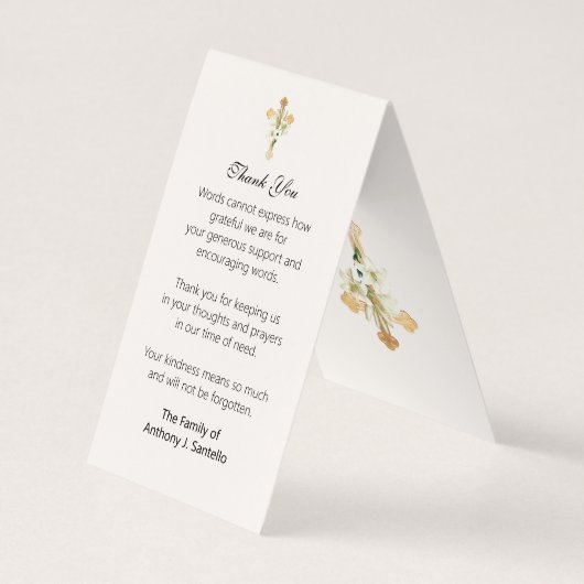 Traditionelle katholische Beerdigung Jesus Gebetsk Visitenkarten (Rückseite)