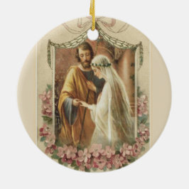 Traditionelle katholische Brauerei Bräutigam Jungf Keramik Ornament