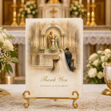 Traditionelle katholische Braut Bräutigam Altar Ho