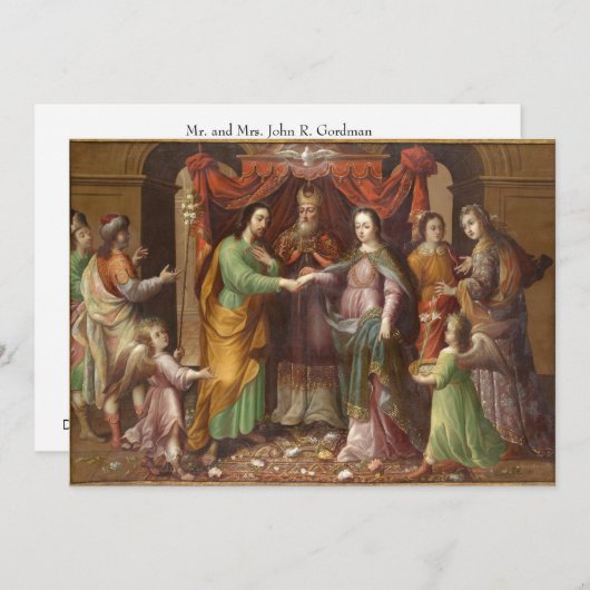 Traditionelle katholische Christliche Hochzeitsein Einladung (Vorne/Hinten)