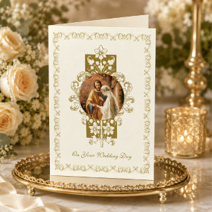 Traditionelle katholische elegante Hochzeit im Vin Karte