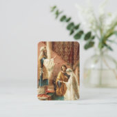 Traditionelle katholische Gastgeschenk Hochzeit He Visitenkarte (Stehend Vorderseite)