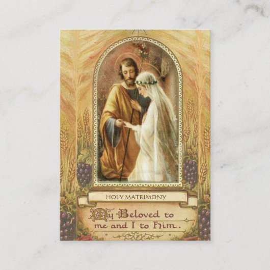 Traditionelle katholische Gastgeschenk Hochzeit He Visitenkarte (Vorderseite)