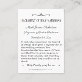 Traditionelle katholische Gastgeschenk Hochzeit He Visitenkarte (Rückseite)