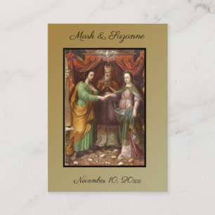 Traditionelle katholische Gastgeschenk Hochzeit He Visitenkarte