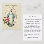 Traditionelle katholische Gastgeschenk Hochzeit He Visitenkarte (Vorne/Hinten)