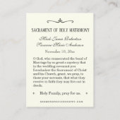 Traditionelle katholische Gastgeschenk Hochzeit He Visitenkarte (Rückseite)