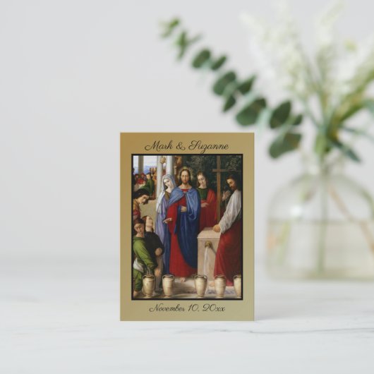 Traditionelle katholische Gastgeschenk Hochzeit He Visitenkarte (Stehend Vorderseite)