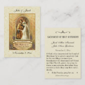 Traditionelle katholische Gastgeschenk Hochzeit He Visitenkarte (Vorne/Hinten)