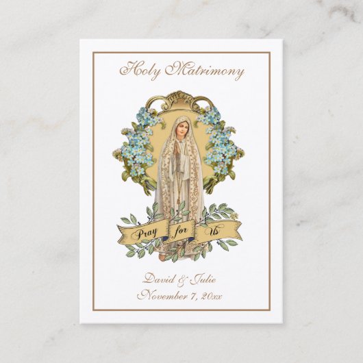 Traditionelle katholische Gastgeschenk Hochzeit He Visitenkarte (Vorderseite)