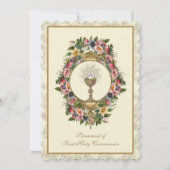 Traditionelle katholische Heilige Kommunion Einladung (Vorderseite)