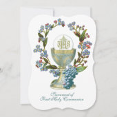 Traditionelle katholische Heilige Kommunion Einladung (Vorderseite)