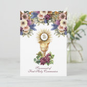 Traditionelle katholische Heilige Kommunion Einladung (Stehend Vorderseite)