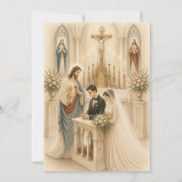 Traditionelle katholische Hochzeit am Altar