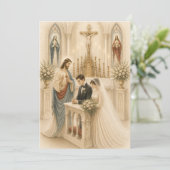 Traditionelle katholische Hochzeit am Altar (Stehend Vorderseite)