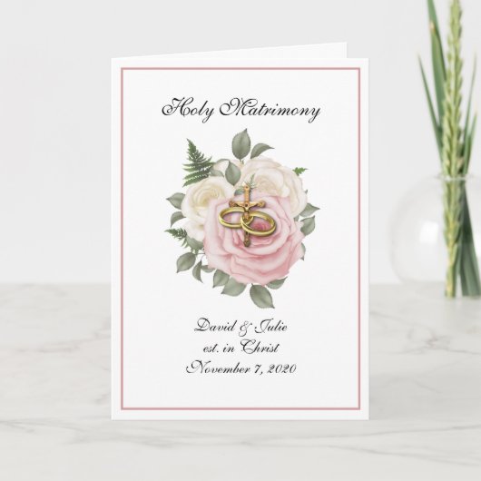 Traditionelle katholische Hochzeit der Blumen Einladung (Vorderseite)