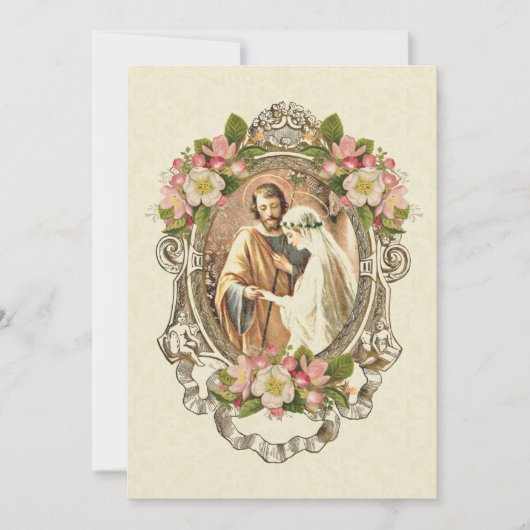 Traditionelle katholische Hochzeit Einladung (Vorderseite)