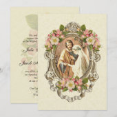 Traditionelle katholische Hochzeit Einladung (Vorne/Hinten)