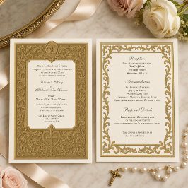 Traditionelle katholische Hochzeit Einladung