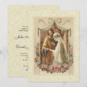 Traditionelle katholische Hochzeit Einladung (Vorne/Hinten)