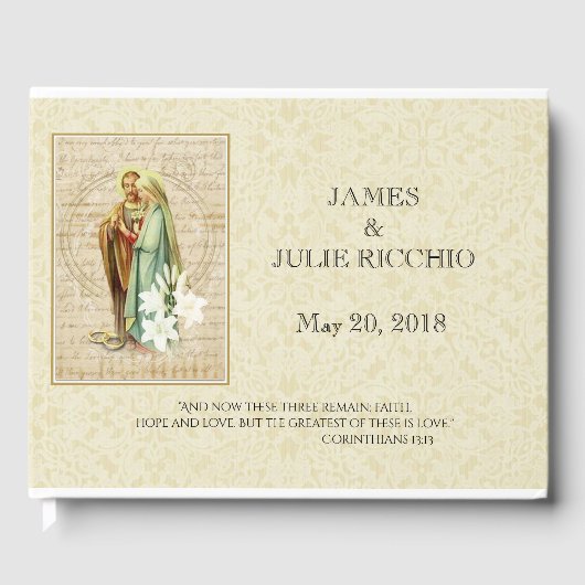 Traditionelle katholische Hochzeit gesegnete Jungf Gästebuch (Vorderseite)