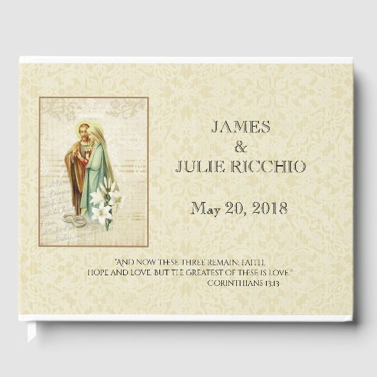 Traditionelle katholische Hochzeit gesegnete Jungf Gästebuch (Vorderseite)