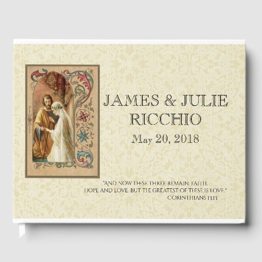 Traditionelle katholische Hochzeit gesegnete Jungf Gästebuch (Vorderseite)