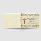 Traditionelle katholische Hochzeit Gold Crucifix L Gästebuch (Voll)
