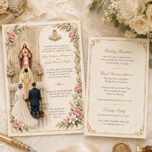 Traditionelle katholische Hochzeit   Heiligstes He Einladung