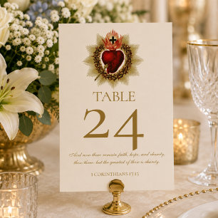 Traditionelle katholische Hochzeit zum Heiligen He Tischnummer
