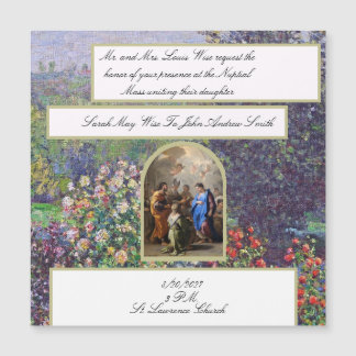 Traditionelle katholische Hochzeitseinladung Maria Magnetkarte