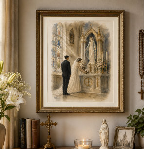 Traditionelle katholische Hochzeitsseitenaltar-Was Poster
