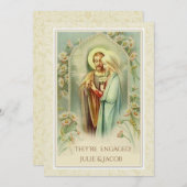 Traditionelle katholische Hochzeitssemble Verlobun Einladung (Vorne/Hinten)