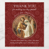 Traditionelle katholische Jungfrau Mary Maroon Dam Weinetikett (Einzelnes Label)