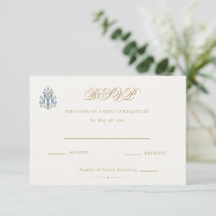 Traditionelle katholische marianische Monogramm-Ho RSVP Karte