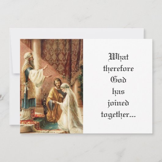 Traditionelle katholische Mary Joseph Priest Hochz Einladung (Vorderseite)