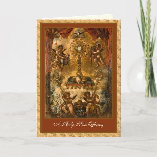 Traditionelle katholische Messe mit Eucharistin Karte (Vorderseite)