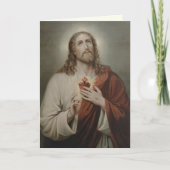 Traditionelle katholische Messe mit Heiligenherz Karte (Vorderseite)