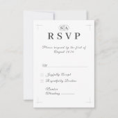 Traditionelle katholische Mit Monogramm Antwortkar RSVP Karte (Vorderseite)