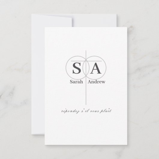 Traditionelle katholische Mit Monogramm Antwortkar RSVP Karte (Rückseite)